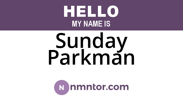 Sunday Parkman