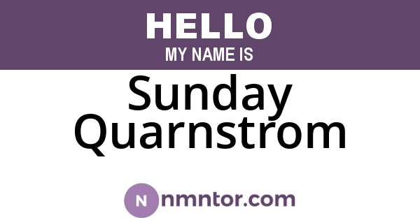 Sunday Quarnstrom