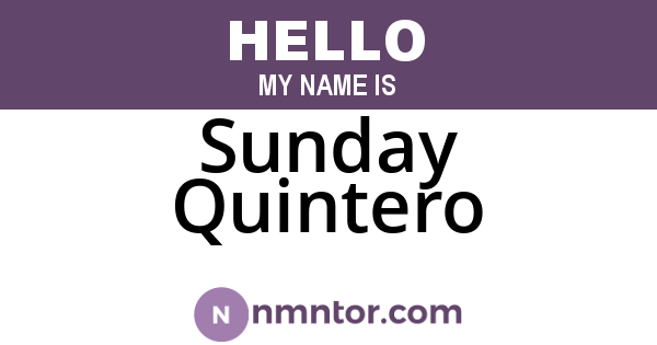 Sunday Quintero