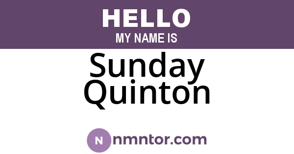 Sunday Quinton
