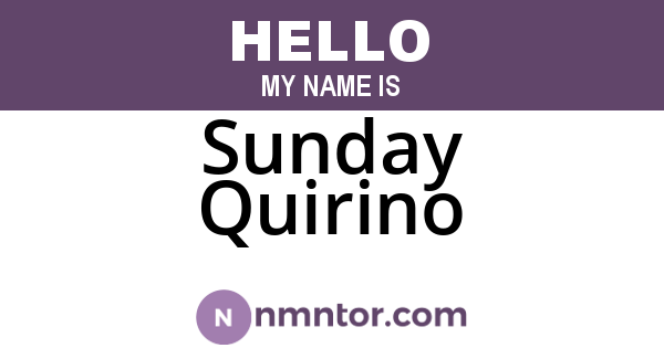 Sunday Quirino