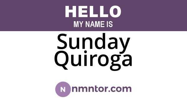 Sunday Quiroga