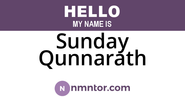 Sunday Qunnarath