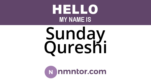 Sunday Qureshi