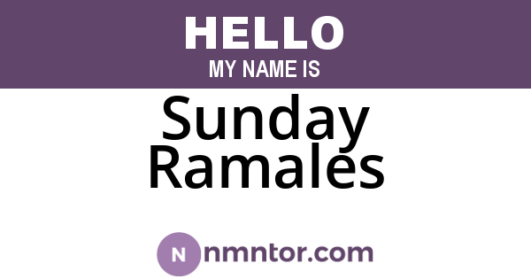 Sunday Ramales
