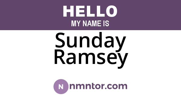 Sunday Ramsey