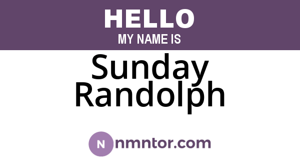 Sunday Randolph