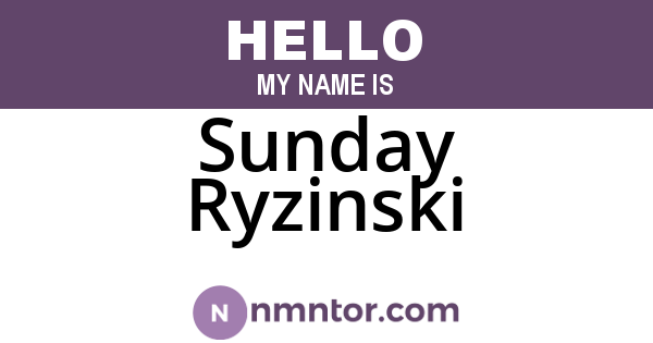 Sunday Ryzinski