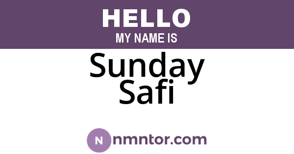 Sunday Safi