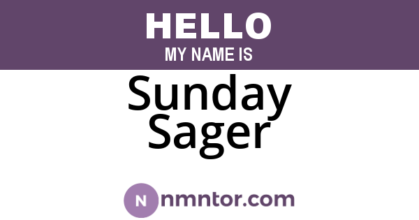 Sunday Sager