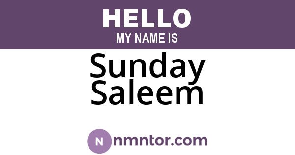 Sunday Saleem
