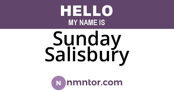 Sunday Salisbury