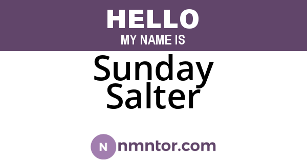 Sunday Salter