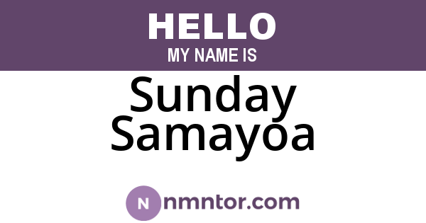 Sunday Samayoa