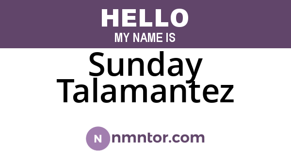 Sunday Talamantez