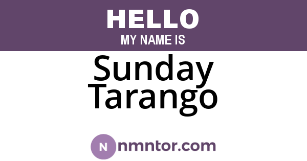 Sunday Tarango