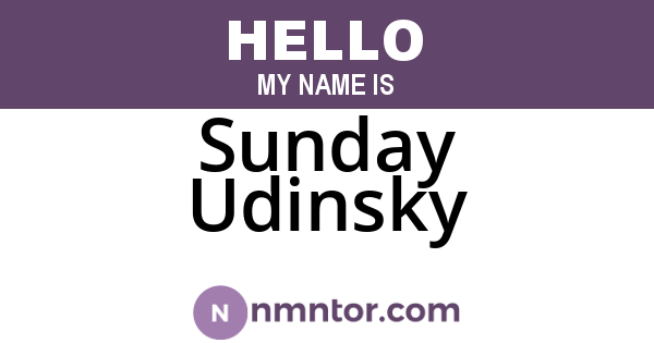 Sunday Udinsky