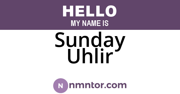 Sunday Uhlir