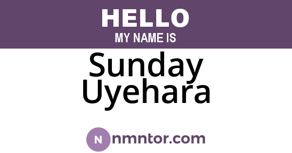 Sunday Uyehara