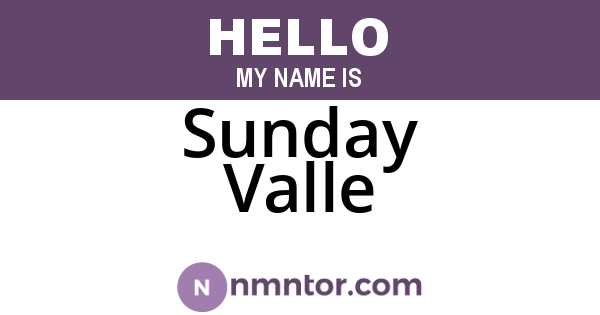 Sunday Valle