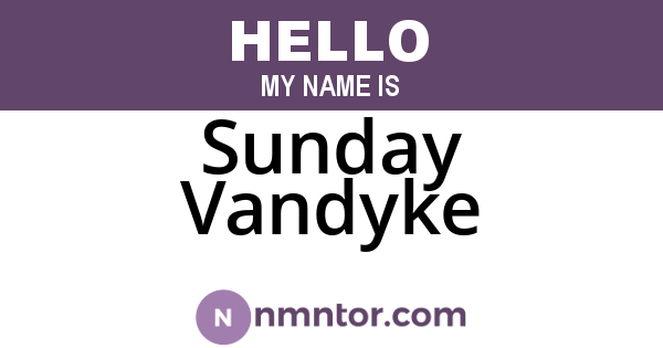 Sunday Vandyke