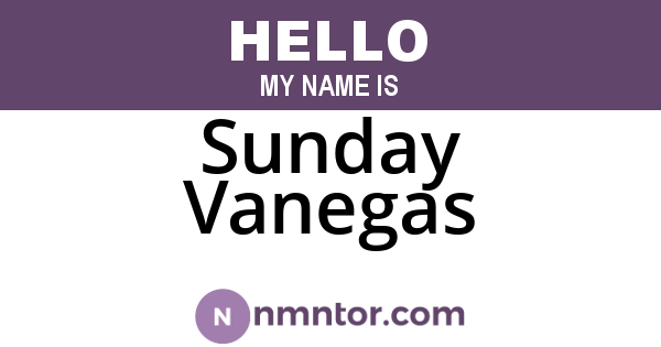 Sunday Vanegas