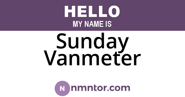 Sunday Vanmeter
