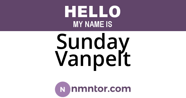 Sunday Vanpelt