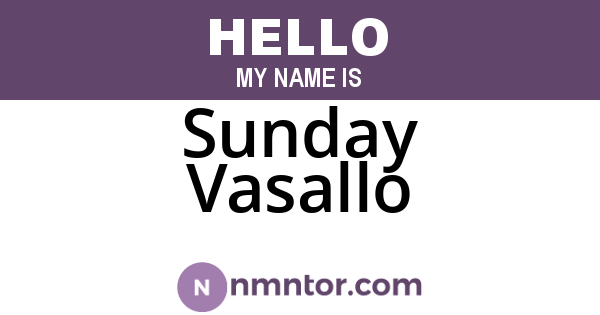 Sunday Vasallo