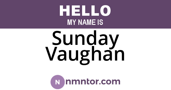 Sunday Vaughan
