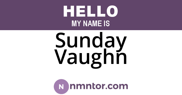Sunday Vaughn