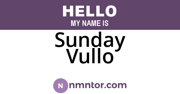 Sunday Vullo