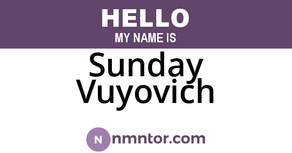 Sunday Vuyovich