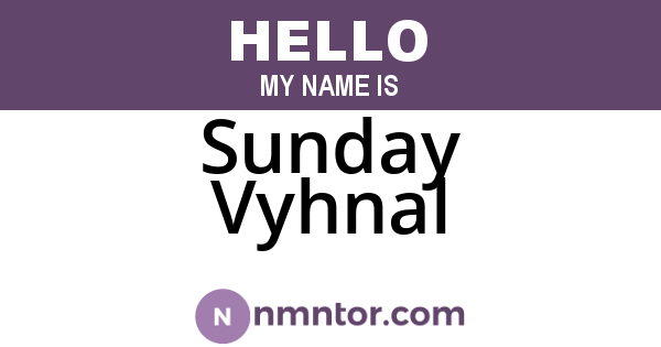 Sunday Vyhnal