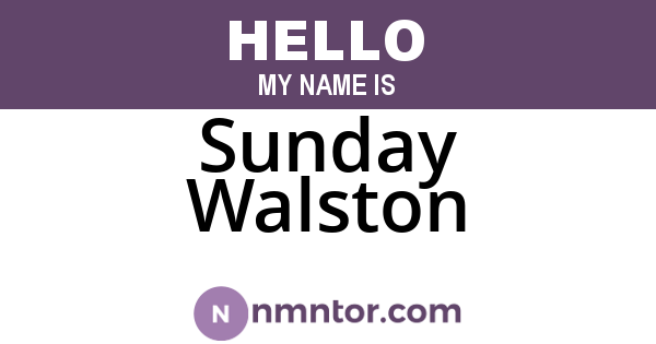 Sunday Walston