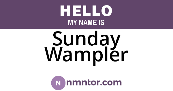 Sunday Wampler