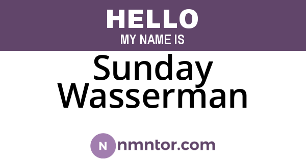Sunday Wasserman