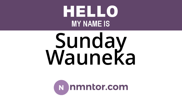 Sunday Wauneka