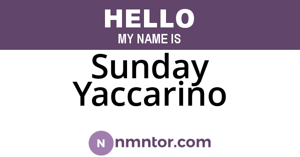 Sunday Yaccarino