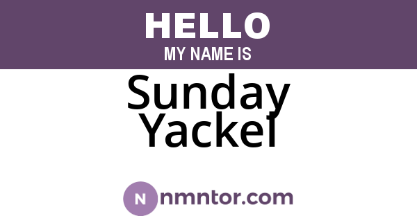 Sunday Yackel