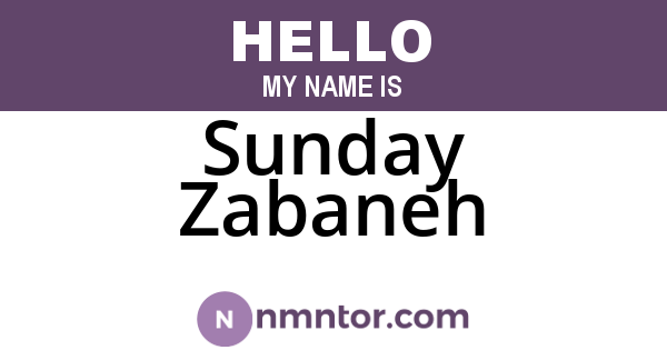 Sunday Zabaneh