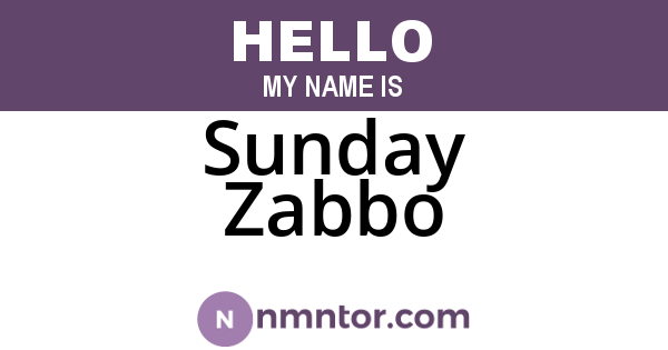 Sunday Zabbo