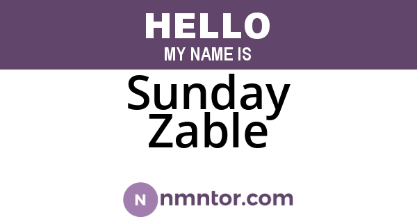 Sunday Zable