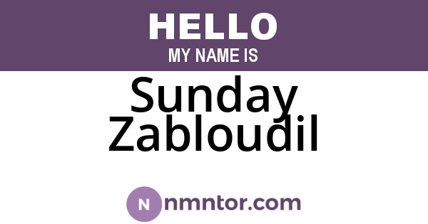Sunday Zabloudil