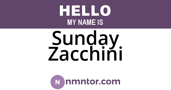 Sunday Zacchini