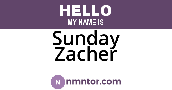 Sunday Zacher