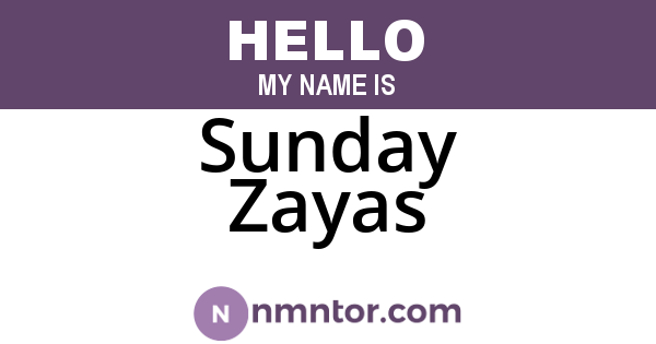 Sunday Zayas