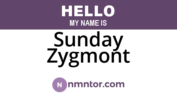 Sunday Zygmont