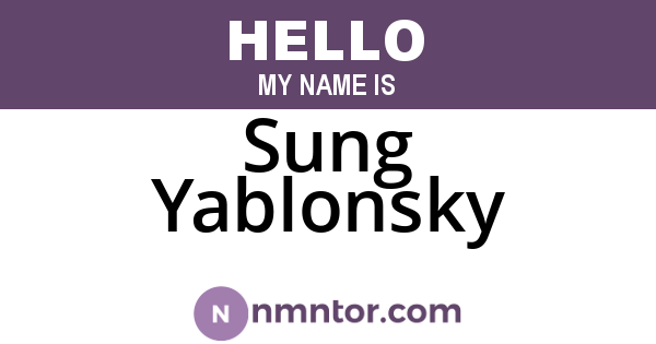 Sung Yablonsky