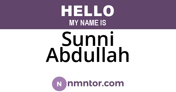 Sunni Abdullah